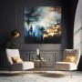 Abstrakte Komposition in Blau und Gold
