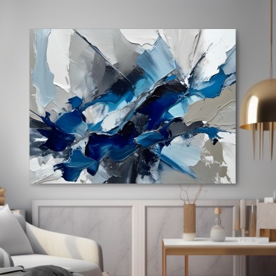 Abstrakte Dynamik in Blau und Grau