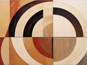 Geometrische Kreise in warmen Erdtönen