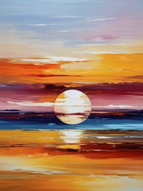 Abstrakter Sonnenuntergang am Meer