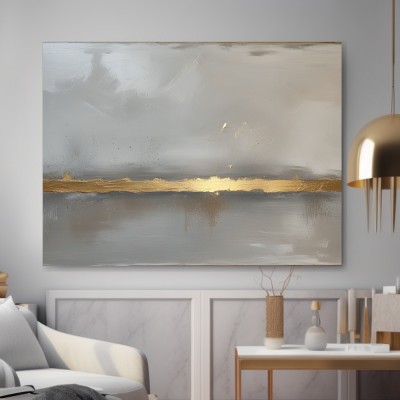 Abstrakte Goldlinie in Grau