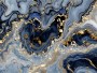 Marmorwirbel in Blau und Gold