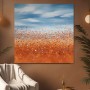 Abstrakte Himmelsweite in Orange und Blau