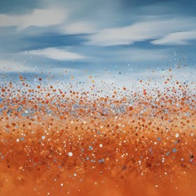 Abstrakte Himmelsweite in Orange und Blau Abstrakte Himmelsweite in Orange und Blau