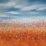 Abstrakte Himmelsweite in Orange und Blau