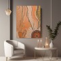 Abstrakte Punktkunst in warmen Erdtönen