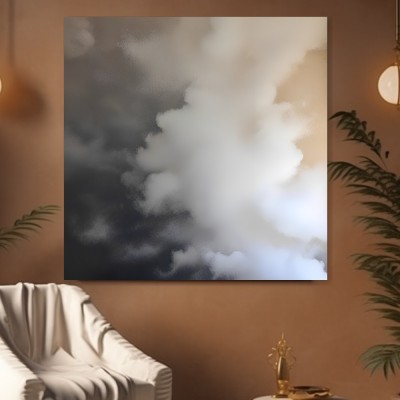 Abstrakte Rauchwolken in Grau und Beige
