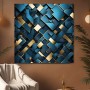 Abstrakte Geometrie in Blau und Gold