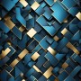 Abstrakte Geometrie in Blau und Gold