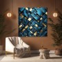 Abstrakte Geometrie in Blau und Gold
