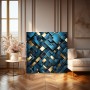 Abstrakte Geometrie in Blau und Gold
