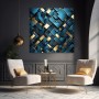 Abstrakte Geometrie in Blau und Gold