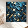 Abstrakte Geometrie in Blau und Gold
