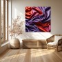 Seidene Falten in Violett und Rot