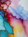 Abstrakte Farbblüte in Pastell und Türkis