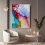 Abstrakte Farbblüte in Pastell und Türkis