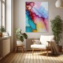 Abstrakte Farbblüte in Pastell und Türkis