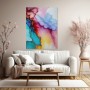 Abstrakte Farbblüte in Pastell und Türkis