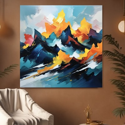 Abstrakte Berglandschaft in leuchtenden Farben
