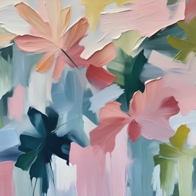 Abstrakte Blüten in Pastell