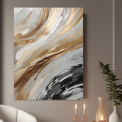 Abstrakte Eleganz in Beige und Grau