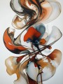 Abstrakte Formen in Orange und Schwarz