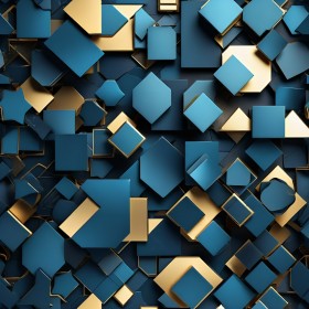 Geometrie in Blau und Gold