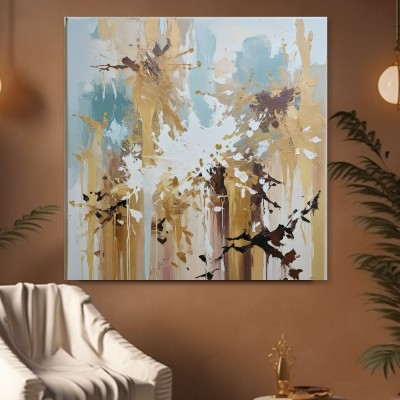 Abstrakte Farbkomposition in Gold und Blau