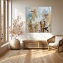 Abstrakte Farbkomposition in Gold und Blau