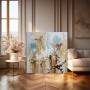 Abstrakte Farbkomposition in Gold und Blau