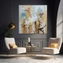 Abstrakte Farbkomposition in Gold und Blau