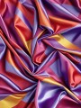 Glänzende Stofffalten in Violett und Gold