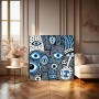 Abstrakte Augen in Blau und Schwarz