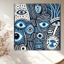 Abstrakte Augen in Blau und Schwarz