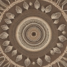 Mandala mit Blättern in Naturtönen