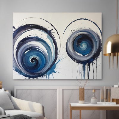 Blaue Spiralen in Bewegung