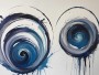 Blaue Spiralen in Bewegung