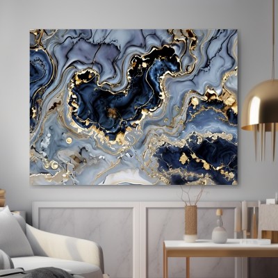 Marmor Abstrakt in Blau und Gold