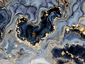 Marmor Abstrakt in Blau und Gold