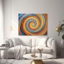 Abstrakte Farbspirale in Orange und Blau