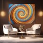 Abstrakte Farbspirale in Orange und Blau