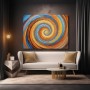 Abstrakte Farbspirale in Orange und Blau