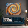 Abstrakte Farbspirale in Orange und Blau