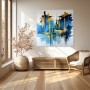 Abstrakte Skyline in Blau und Gold