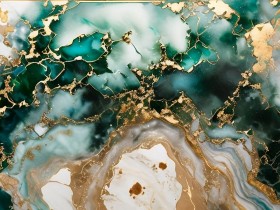 Abstrakter Marmor in Smaragd und Gold Abstrakter Marmor in Smaragd und Gold