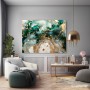 Abstrakter Marmor in Smaragd und Gold