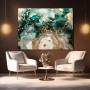 Abstrakter Marmor in Smaragd und Gold