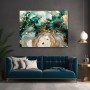 Abstrakter Marmor in Smaragd und Gold