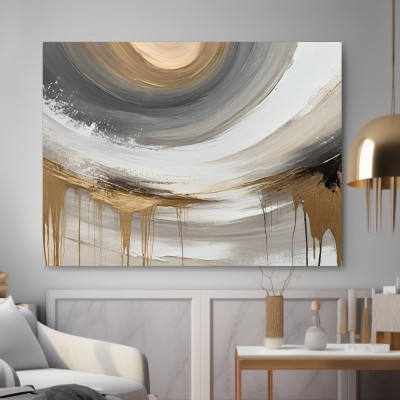 Goldene Kreise in Grau und Weiß
