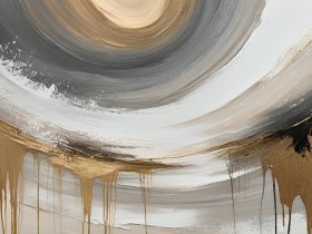 Goldene Kreise in Grau und Weiß